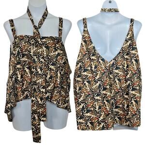 Wildfang The Empower Satin Cami with Tie in Butterfly Size 2X NWT